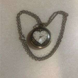 Gold and Silver Pocket Watch Necklace